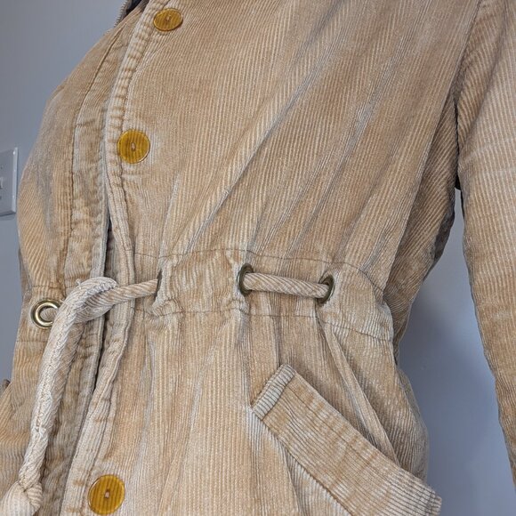 Barn Jacket Quilted Corduroy with Tie Waist - Women's sz M - Picture 3 of 13